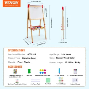 Magnetic Drawing Board Double-Sided Kid's Art Easel