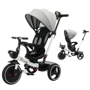 6-in-1 Baby Tricycle Adjustable Canopy Folding