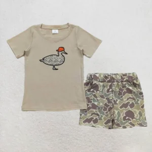 Camo Duck Shirt And Shorts Set