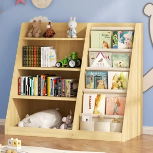 Kids Bookshelf & Toy Organizer with Sling Rack