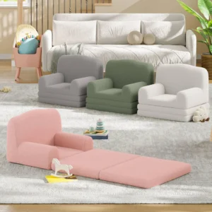 Kids Reading Chair Fold Out Sofa Bed with Washable Cover