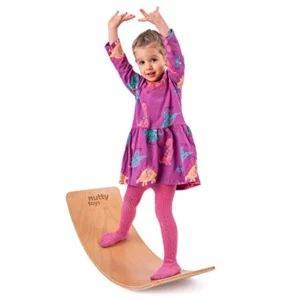 Montessori Wooden Wobble Toddler Balancing Toy in Natural Finish
