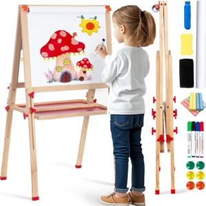 Adjustable Wooden Easel for Kids