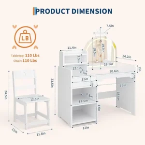 2 in 1 Princess Vanity Table